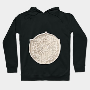 Mystical White Floral Crest Emblem No. 883 Hoodie